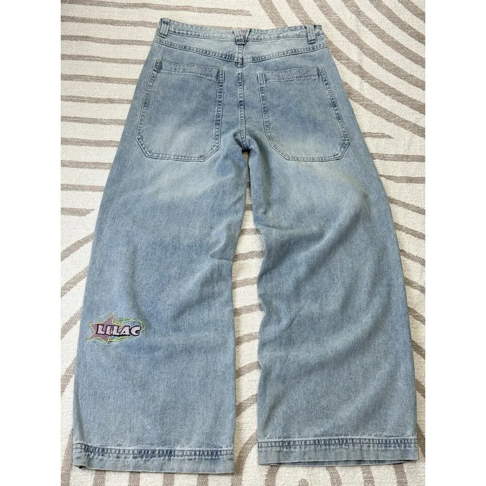 NWT Y2K Oversized High Waist Wide Leg Baggy Jeans Women Size 15 34W X 32L